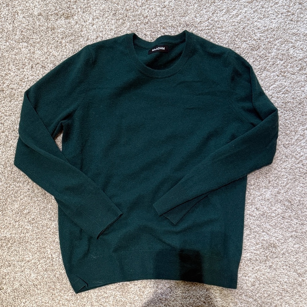 NAADAM Dark Green Crewneck Cashmere Sweater